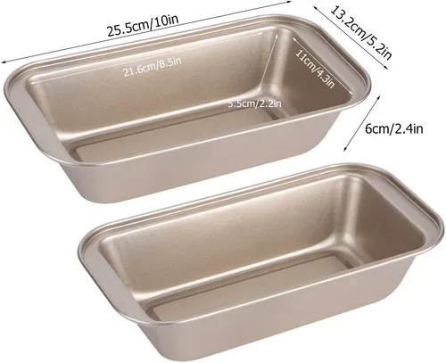 Miniatura 2 de Molde rectangular de 5.2 x 10 pulgadas, acero al carbono, antiadherente, pan, pastelería, utensilios para hornear para el hogar, cocina, panadería