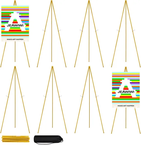 Miniatura 24 de JEAWIWI Caballete negro de 3 piezas para soporte de letrero de boda, caballete de arte ligero ajustable de 66 pulgadas para exhibición, letrero