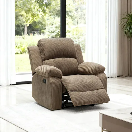 Miniatura 49 de Juego de sofá seccional reclinable manual, juegos de muebles de sala de estar, sofá seccional en forma de L y 2 sillas, cómodo sofá reclinable