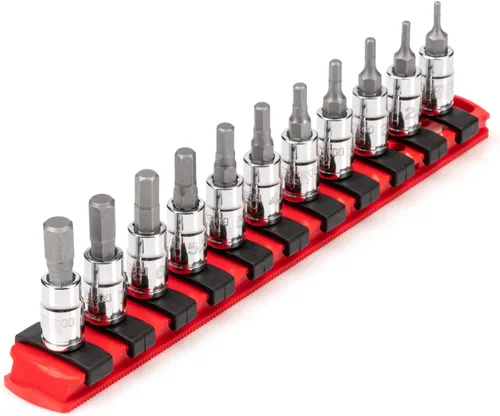 Miniatura 9 de TEKTON SHB90105 - Juego de llaves hexagonales de 1/4 de pulgada con riel, 10 piezas (5/64-5/16 pulgadas)