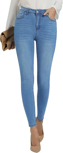 GRAPENT Pantalones de mezclilla ajustados para mujer, cintura alta, elásticos, clásicos, de tiro alto, adelgazantes, pantalones de mezclilla 2023