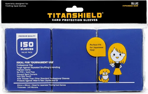 Miniatura 14 de TitanShield (150 mangas) tamaño pequeño japonés, fundas para tarjetas de comercio para Yu-Gi-Oh, Pelea de cartas Vanguard & More Transparente
