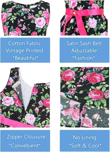 Miniatura 64 de Vestido de verano para niña, de algodón, con diseño floral