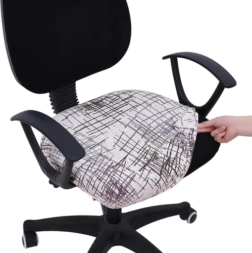 Miniatura 17 de Smiry - Fundas para silla de oficina y computadora con diseño impreso, ajuste elástico, universal, para escritorio, fundas para silla giratoria