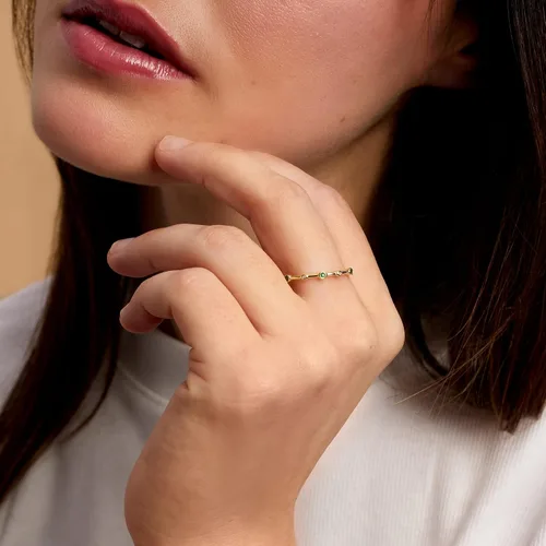 Miniatura 5 de RS Pure by Ross-Simons Anillo de oro amarillo de 14 quilates con detalles de diamantes y piedras preciosas