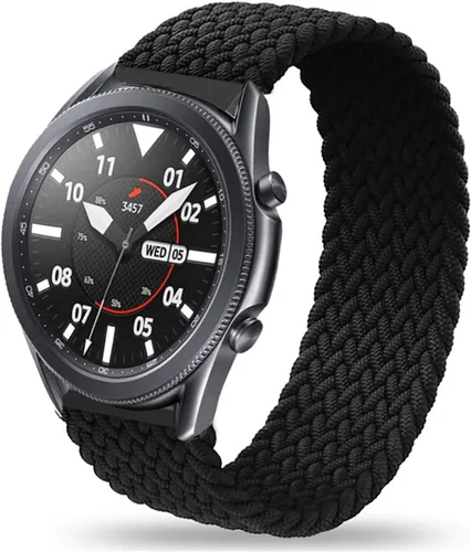 Minggo Correa trenzada compatible con Samsung Galaxy Watch3 de 1.772 pulgadas, correa de repuesto elástica tejida compatible con Gear S3 Negro