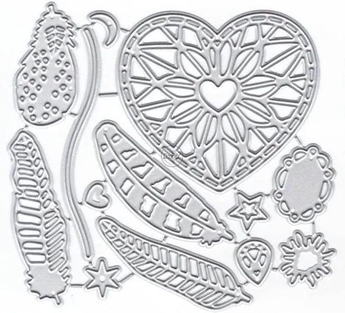 Miniatura 22 de DzIxY Troqueles de corte de metal en forma de corazón simples para kit de fabricación de tarjetas, juegos de troqueles de papel en relieve, 7