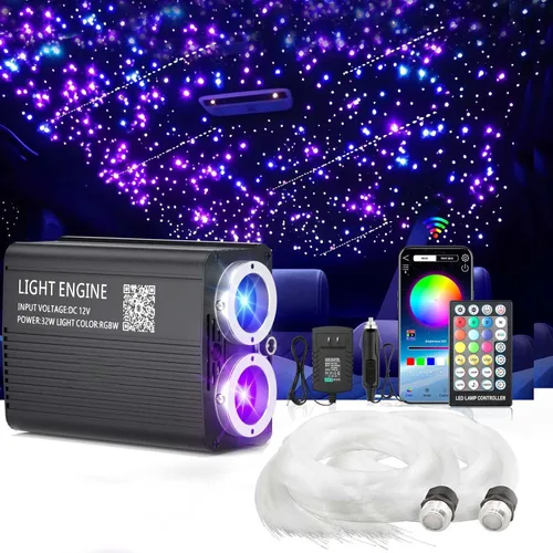 Miniatura 13 de Twinkle Starlight Headliner Light,32W 1000pcs 13.1ft LED Star - Kit de luz de fibra óptica para techo con aplicación/control remoto