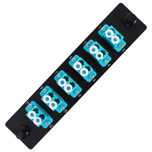 6 adaptadores LC dúplex de 12 núcleos LC huella LGX OM3 panel de conexión de fibra cargado 12 puertos de fibra acopladores - LC UPC azul compatible