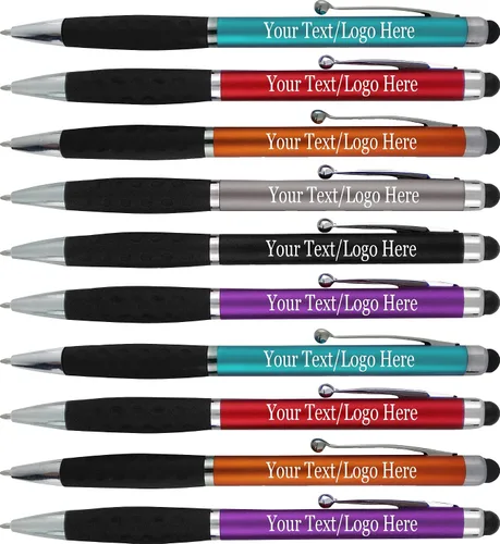 SyPen Bolígrafos personalizados con nombre o logotipo, paquete de 300 bolígrafos personalizados para negocios, combo de bolígrafo y lápiz óptico