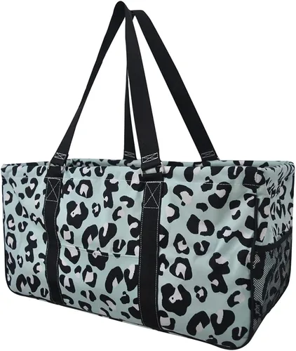 Miniatura 206 de NGIL Bolsa de comestibles reutilizable extra grande plegable de gran tamaño para comestibles, almacenamiento, picnic, playa, Bronco-negro occidental