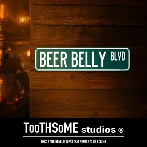 Miniatura 5 de Beer Belly Blvd - Letrero divertido inapropiado de 16 x 4 pulgadas, letrero de calle de estaño para dormitorio, decoración de bar (BeerBellyStreet)