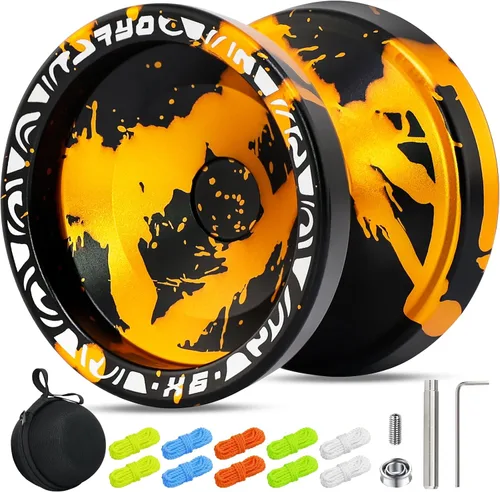 Miniatura 10 de X6 Yoyo profesional de trucos para niños y principiantes, Yoyo 6061 Responsive Yoyos de aleación de aluminio con rodamiento KK, eje, bolsa, 10