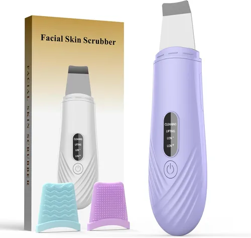 Miniatura 10 de Espátula facial para exfoliar la piel, herramienta removedor de puntos negros para limpieza profunda facial, limpiador de poros con 4 modos, Blanco