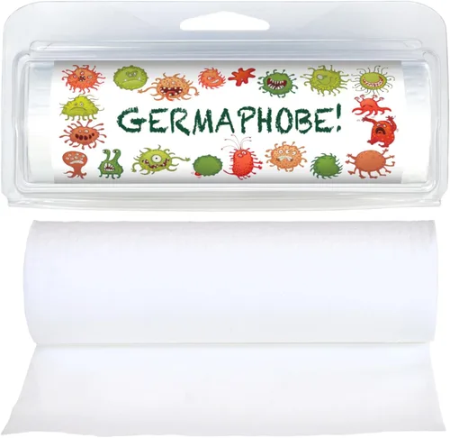 Miniatura 2 de Mini rollos de papel higiénico de tamaño viaje premium Práctico dispensador de plástico Humor para baño y orinal (paquete de 3) (020 Germaphobe!)