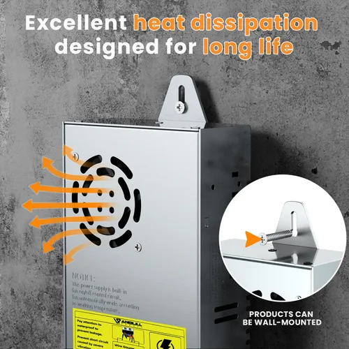 Miniatura 5 de Anbull Nueva versión 110V AC a 12V DC Convertidor, con interruptor de encendido/apagado,Terminales de cobre puro Transformador adaptador de 12V CC