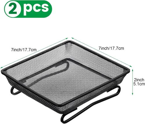 Miniatura 3 de 2 piezas de bandeja para comedero de pájaros de barandilla de cubierta para balcón 17,8 x 17,8 x 5,1 cm Plataforma compacta para semillas de pájaros