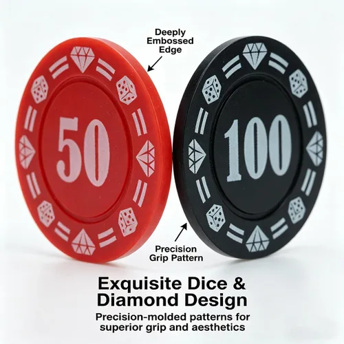 Miniatura 3 de Juego de fichas de póquer de plástico con caja de almacenamiento, denominación impresa estilo casino chip para noches de juego en casa de Texas, 300