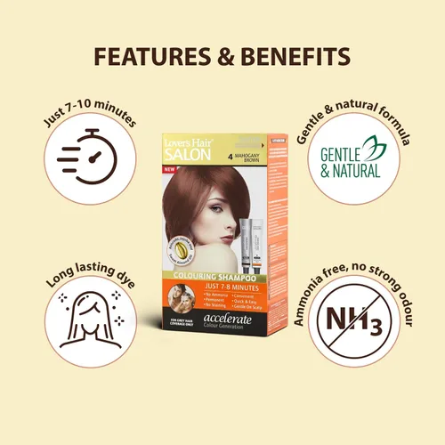 Miniatura 2 de Lover's Hair Salon Champú colorante - #4 Mahogany Brown Caoba marrón