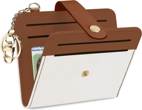 Miniatura 10 de Airkit Billeteras pequeñas para mujer, con bloqueo RFID, de cuero, con ventana de identificación, carteras para tarjetas para mujer, con monedero