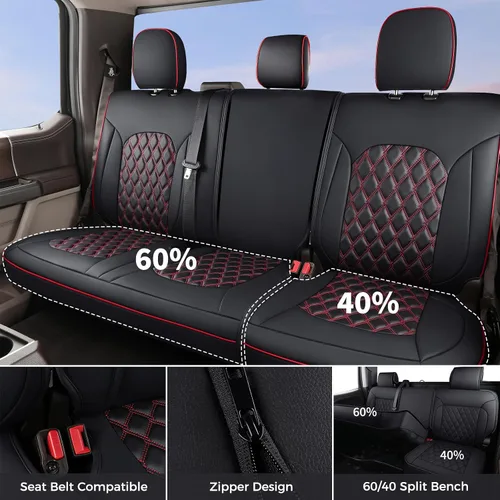Miniatura 3 de Huidasource - Funda para asientos de automóvil, personalizadas, de cuero, protectores de cojines de asiento delanteros y traseros