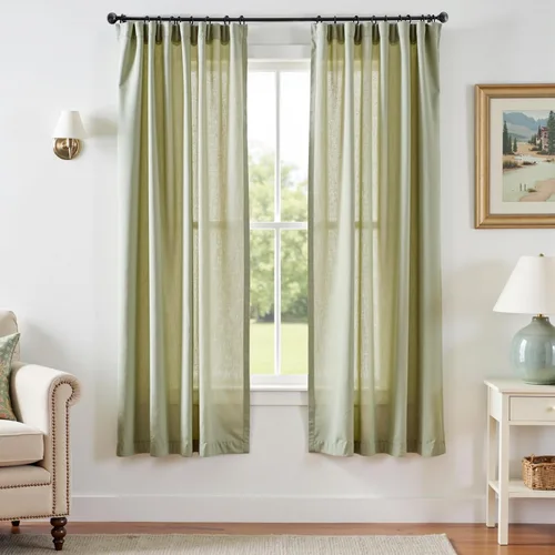 Miniatura 74 de JINCHAN Cortinas de lino de 108 pulgadas de largo, juego de 2 paneles, cortinas de ventana para sala de estar y dormitorio, cortinas