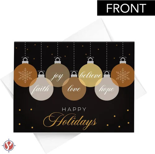 Miniatura 2 de Tarjetas de felicitación 2026 "Happy Holidays, Love, Faith, Hope, Joy, Believe" - Felicidades de Navidad y Año Nuevo, invitaciones, tarjetas
