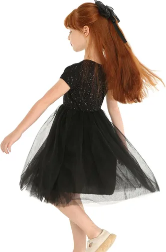 Miniatura 4 de Mud Kingdom Vestido tutú brillante para niñas, diseño de princesa, liso y lindo