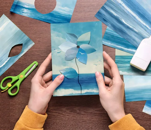 Miniatura 6 de Bloc de Papel para Scrapbooking Blue Sea - 24 Hojas de 6 Pulgadas con Patrones Estéticos Decorativos para Collage Decoupage Envoltorio Suministros