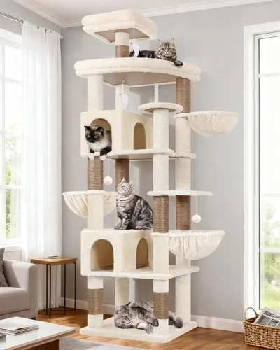 Globlazer Torre de árbol para gatos extra grande, 82 pulgadas de alto, árbol para gatos de interior, torre grande para gatos grandes y adultos con 8