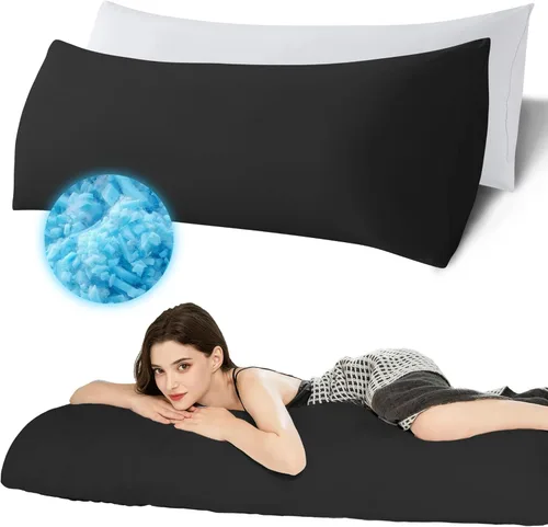 Miniatura 13 de Ubauba Almohada corporal de espuma viscoelástica, almohadas de cuerpo grande para adultos, almohadas largas firmes y esponjosas para dormir