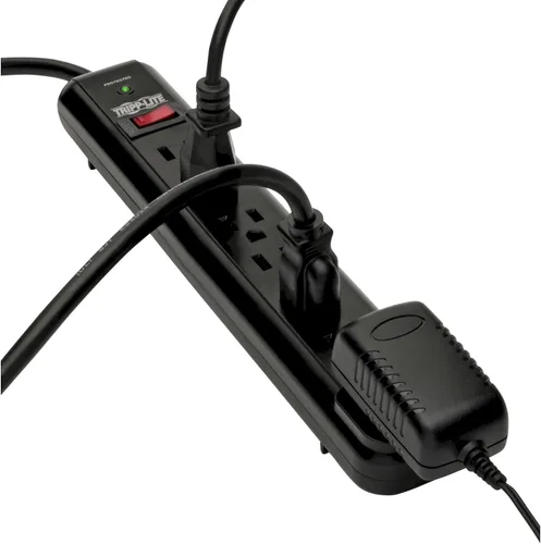 Miniatura 2 de Tripp Lite Regleta de protección contra sobretensiones de 7 tomas, cable extralargo de 12 pies, negro y seguro de 25,000 dólares (TLP712B)