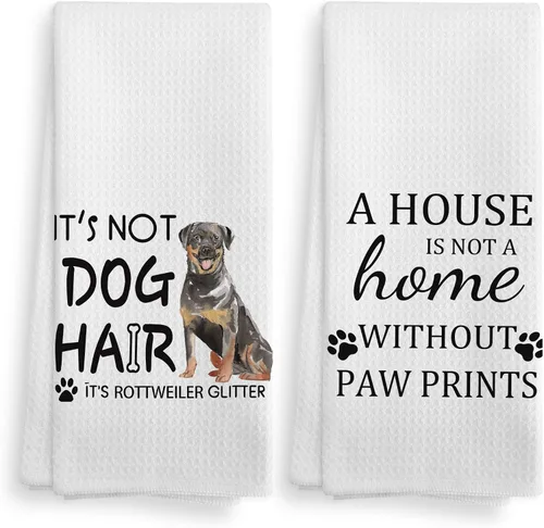 Miniatura 24 de Toallas de cocina y paños de cocina de perro Doberman con purpurina, regalos de mamá de perro Doberman con purpurina para mujeres, juego de 2, 16×24