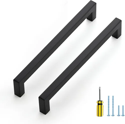 Miniatura 31 de Ravinte Paquete de 5 tiradores cuadrados de gabinete de 2-1/2 pulgadas, manijas negras para gabinetes de cocina, accesorios de cocina negros mate