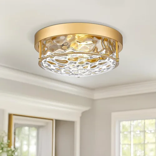Miniatura 20 de 4822-BN - Lámpara de techo cerca de techo, de níquel con 2 luces para lavandería, cocina, dormitorio, baño, 4822-BN Clase esmerilada y níquel