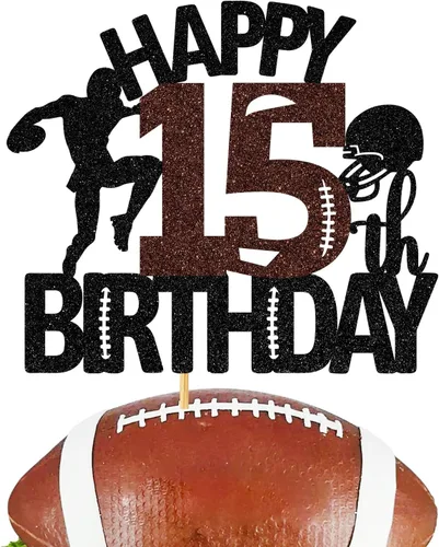 Miniatura 19 de Decoración para tartas de fútbol americano de 6 años, decoración de fiesta de cumpleaños de 6 años para niño