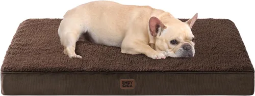 Miniatura 48 de EHEYCIGA Cama ortopédica de espuma para perros grandes, 35 pulgadas de largo x 23 pulgadas de ancho x 3.5 pulgadas de alto, gris claro