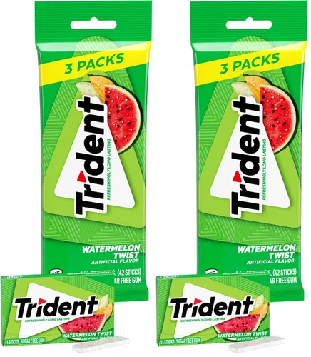 Miniatura 16 de Trident Goma de mascar de menta verde sin azúcar, 3 paquetes de 14 piezas (42 piezas en total)
