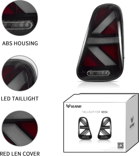 Miniatura 7 de VLAND - Luces traseras LED compatibles con BMW Mini Cooper R50 R52 R53 2001-2006 y Mini Cooper Hatchback/Convertible de 1ª generación con señal