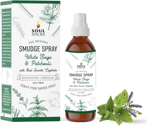 Miniatura 8 de SOUL STICKS Spray de Palo Santo y Sándalo para Limpieza y Energía Negativa Spray de Palo Santo 3.5oz con Cristales de Cuarzo Reales Spray