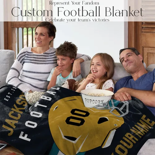 Miniatura 70 de Manta personalizada para fanáticos del fútbol americano – Se envía al día siguiente – Hecha en Estados Unidos – Manta de vellón personalizada