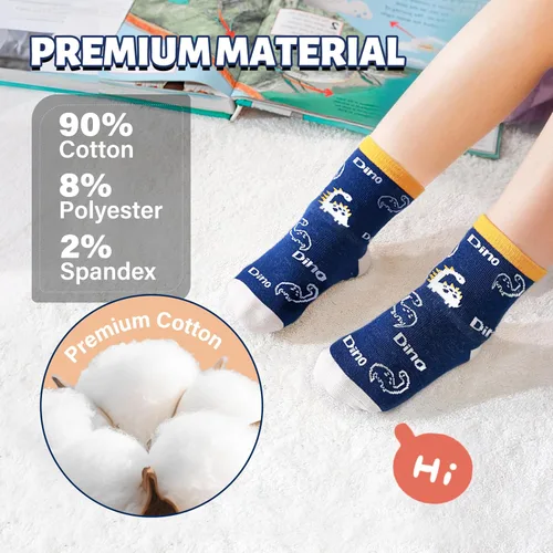 Miniatura 6 de ANTSANG 12 pares de calcetines de bebé para niñas, niños, niños pequeños con empuñaduras, calcetines de tripulación de algodón