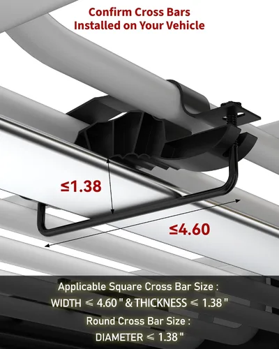 Miniatura 8 de DEXSO Cesta universal para portaequipajes de techo de 46 x 36 pulgadas, capacidad de 200 libras, soporte de equipaje resistente para SUV, camiones