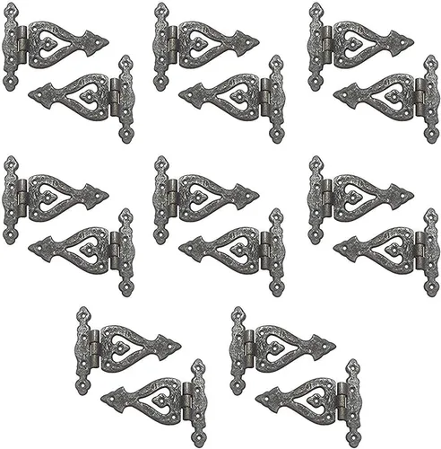Miniatura 50 de Adonai Hardware Alleluia - Bisagras delanteras de hierro fundido antiguo (3.2 pulgadas x 10 unidades, negro mate) para puertas de granero, puertas