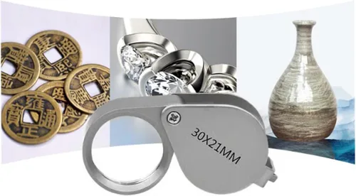Miniatura 8 de Othmro 2 lupas Jewelers de 10 unidades, diámetro de 0.83 pulgadas, lupa de joyería iluminada de metal, lupa plegable de bolsillo, mini microscopio