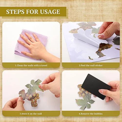 Miniatura 3 de 8 hojas de calcomanías de pared para botella de vino, calcomanías de pared de frutas de uva, decoración de cocina, calcomanías de cata de vinos