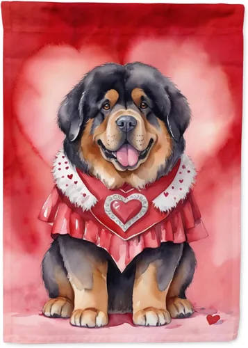 Miniatura 75 de Caroline's Treasures DAC5292CHF - Bandera de Border Collie My Valentine House para porche, grande, con manga para porche, para colgar en la pared