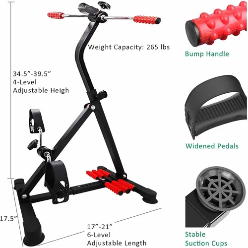 Miniatura 2 de Bicicleta Ejercitadora de Pedales para Manos, Brazos, Piernas y Rodillas, Pedaleador de Equipo de Fitness Ajustable para Personas Mayores, Ancianos
