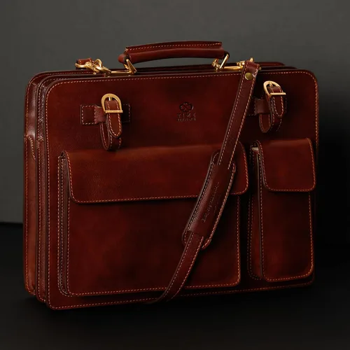 Miniatura 3 de Time Resistance Maletín de cuero - Bolso elegante para hombre - Maletín de negocios y vintage Made in Italy