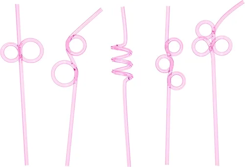 Miniatura 5 de Fiesta First 10 Pajitas Cortas Locas y Divertidas Premium para Niños Surtidas, Pajitas de Beber en Espiral Retorcidas Giratorias Divertidas